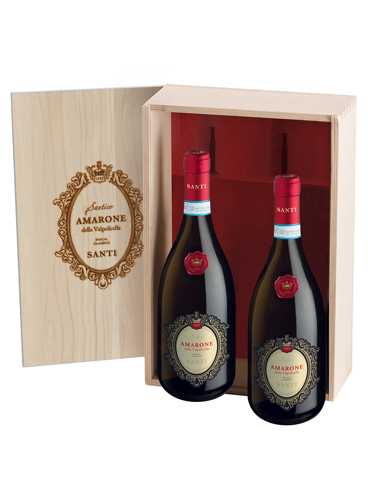 Cassetta Amarone Santico – Confezione Amarone Santico 2 Bottiglie – Rosso