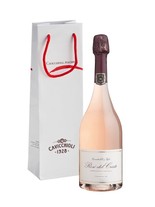 SHOPPING BAG CAVICCHIOLI - Rosè del Cristo Lambrusco di Sorbara DOC Rosato Spumante Brut Metodo Classico